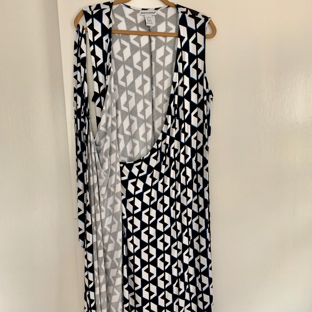JESSICA LONDON wrap dress- sleeveless 12W large - Picture 5 of 9